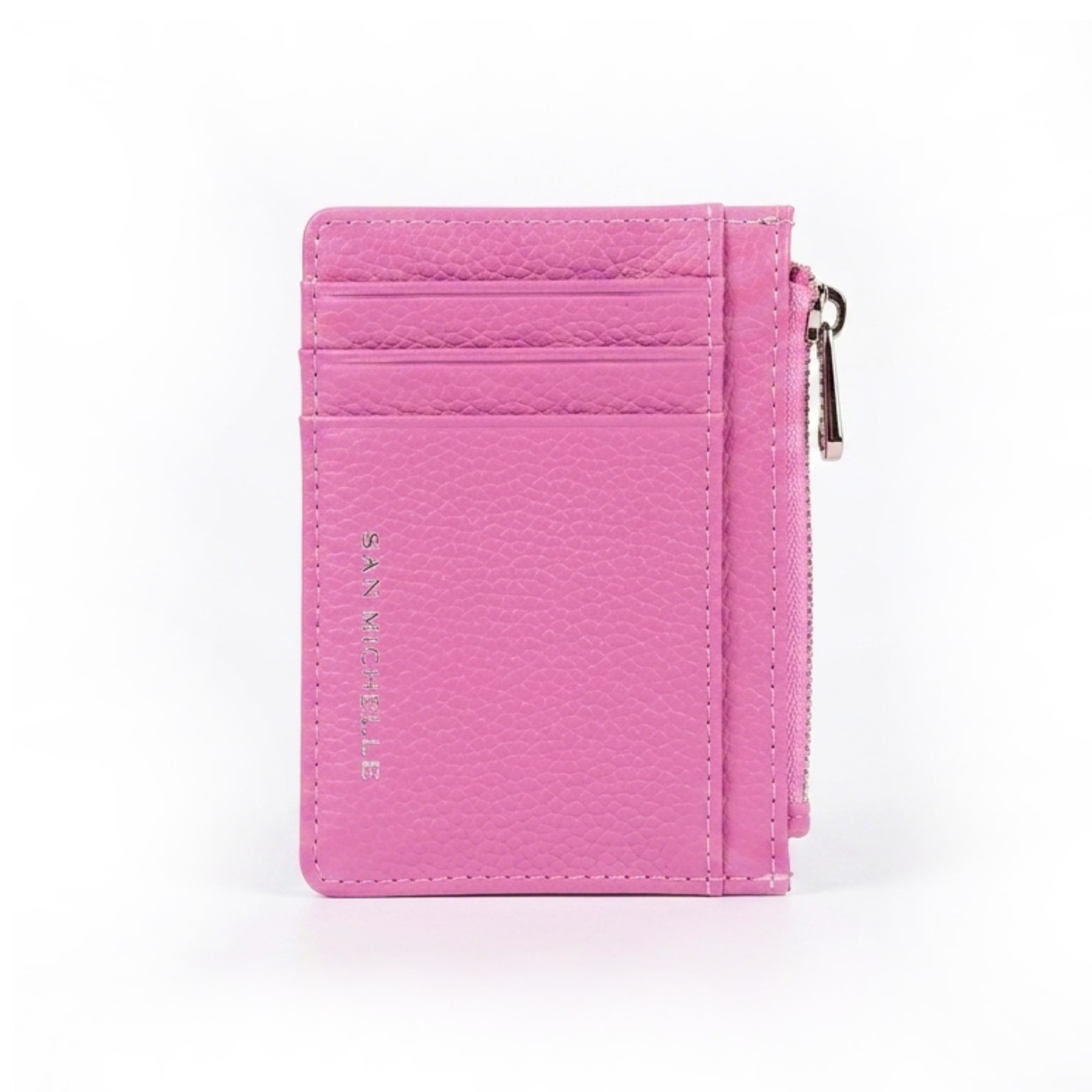 Tori Leather Card Holder - Pink