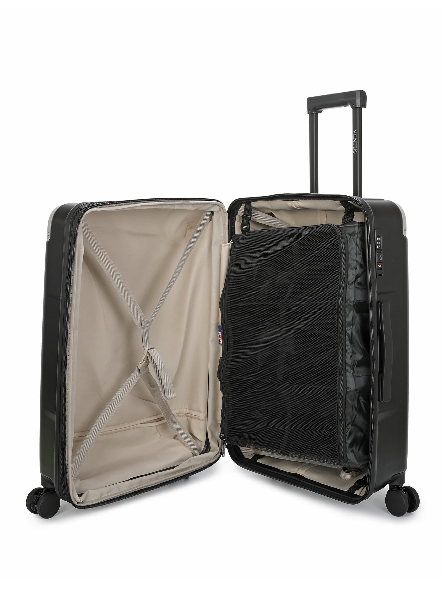 Ventus Secure Traveller 66cm Suitcase - Black view 5