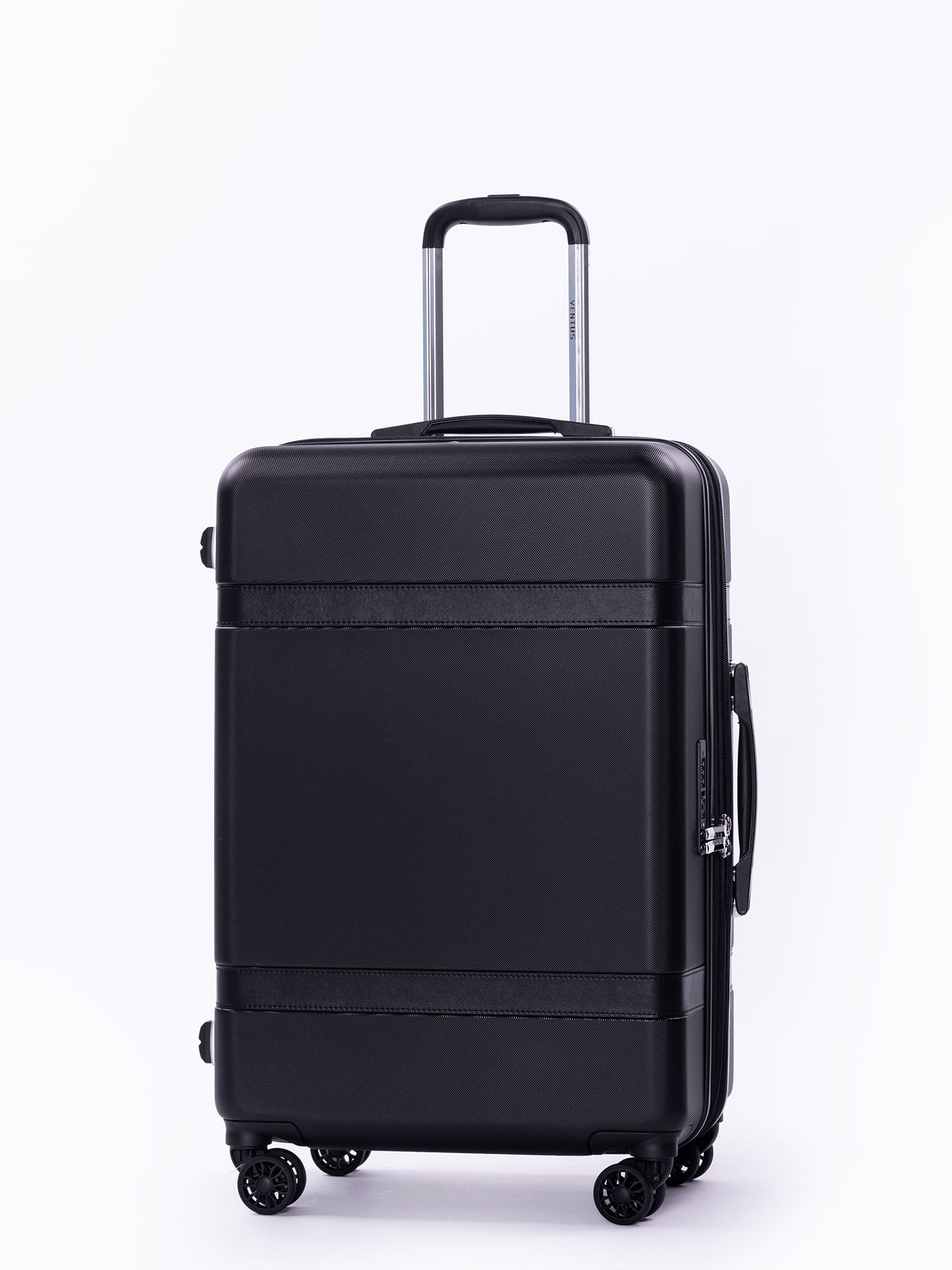 Ventus Strapped Spinner 67cm Suitcase - Black