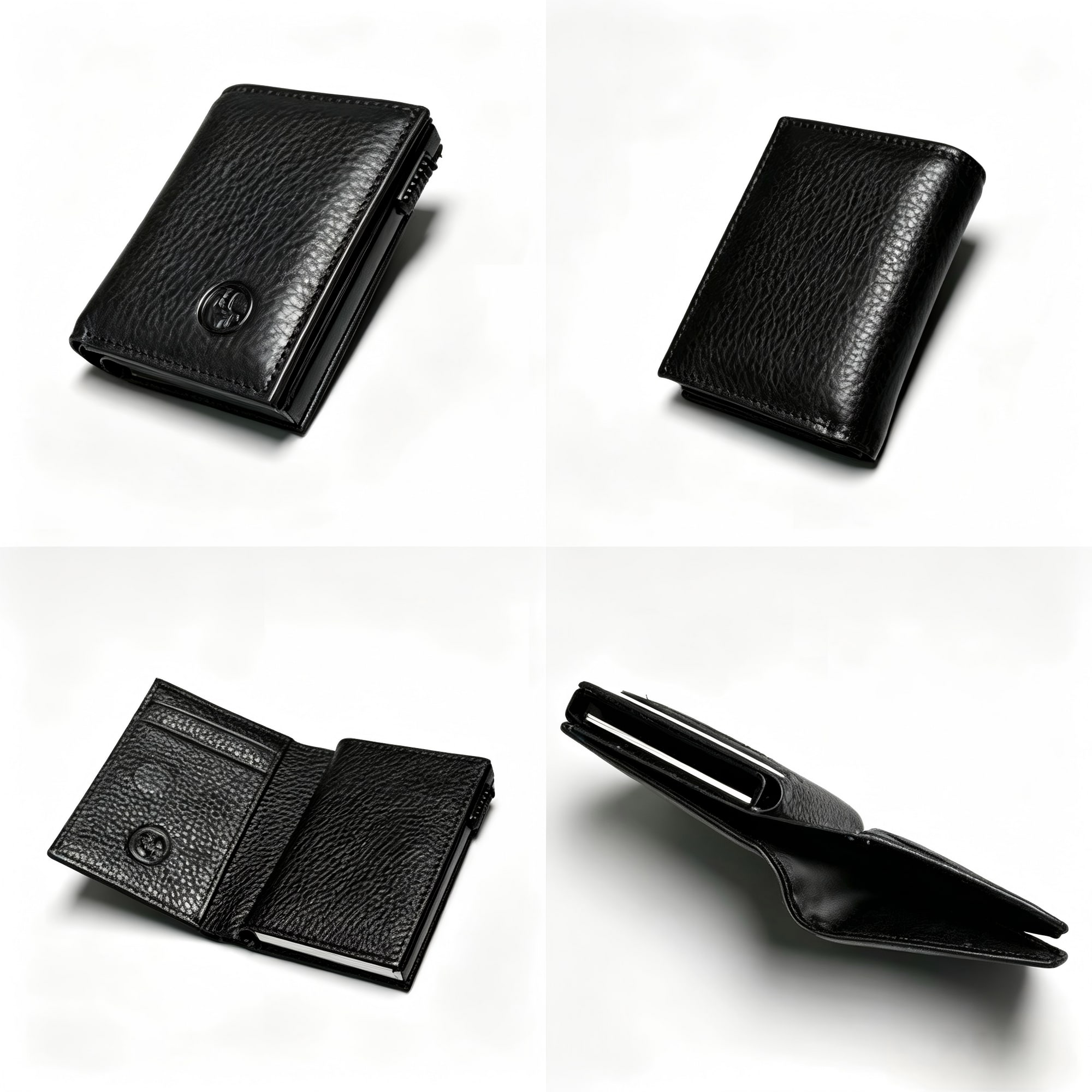 Bennett Pop Up Leather Wallet - Black view 3