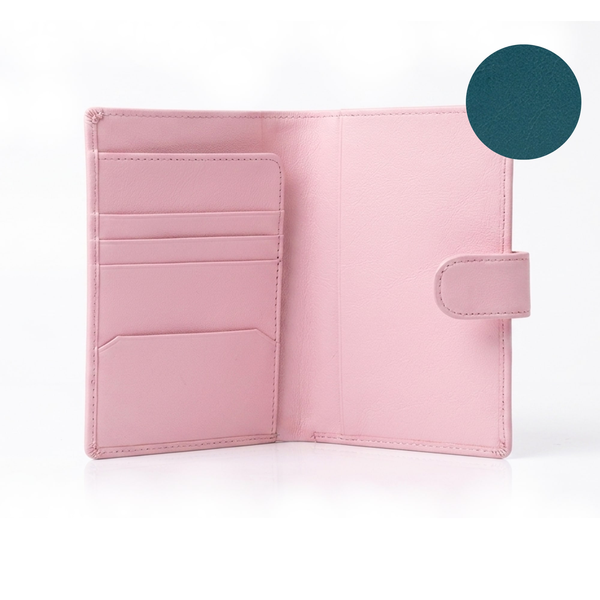Will Leather Passport Wallet - Teal view 3
