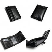 Hudson Trifold Leather Wallet - Black