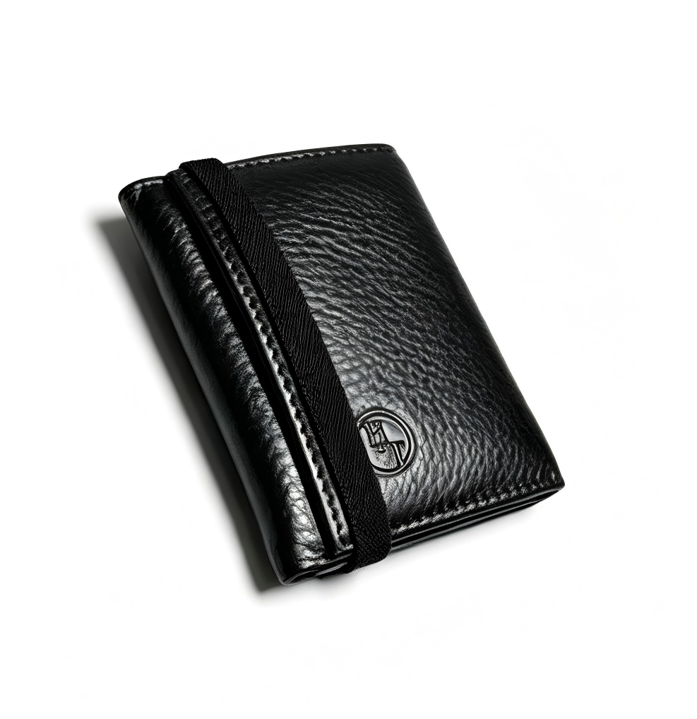 Hudson Trifold Leather Wallet - Black