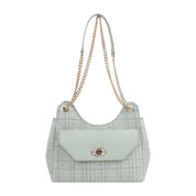 Claire Tweed Shoulder Bag - Green