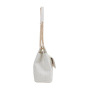 Claire Tweed Shoulder Bag - Beige