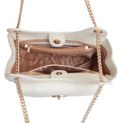 Claire Tweed Shoulder Bag - Beige