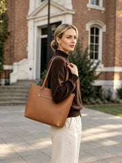 Jane Large Tote Bag - Brown