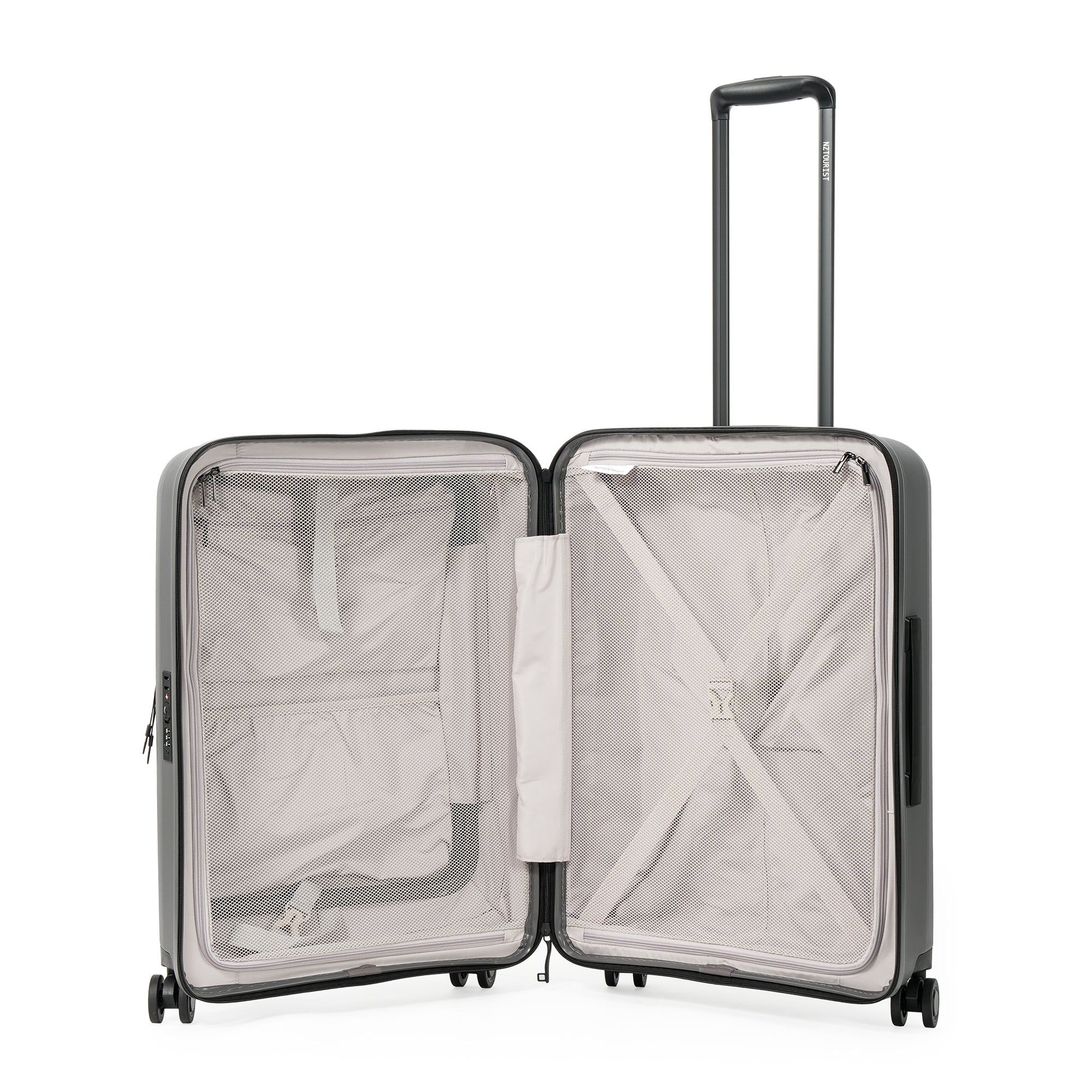 NZTourist Primo Dual Open 66cm Suitcase - Grey