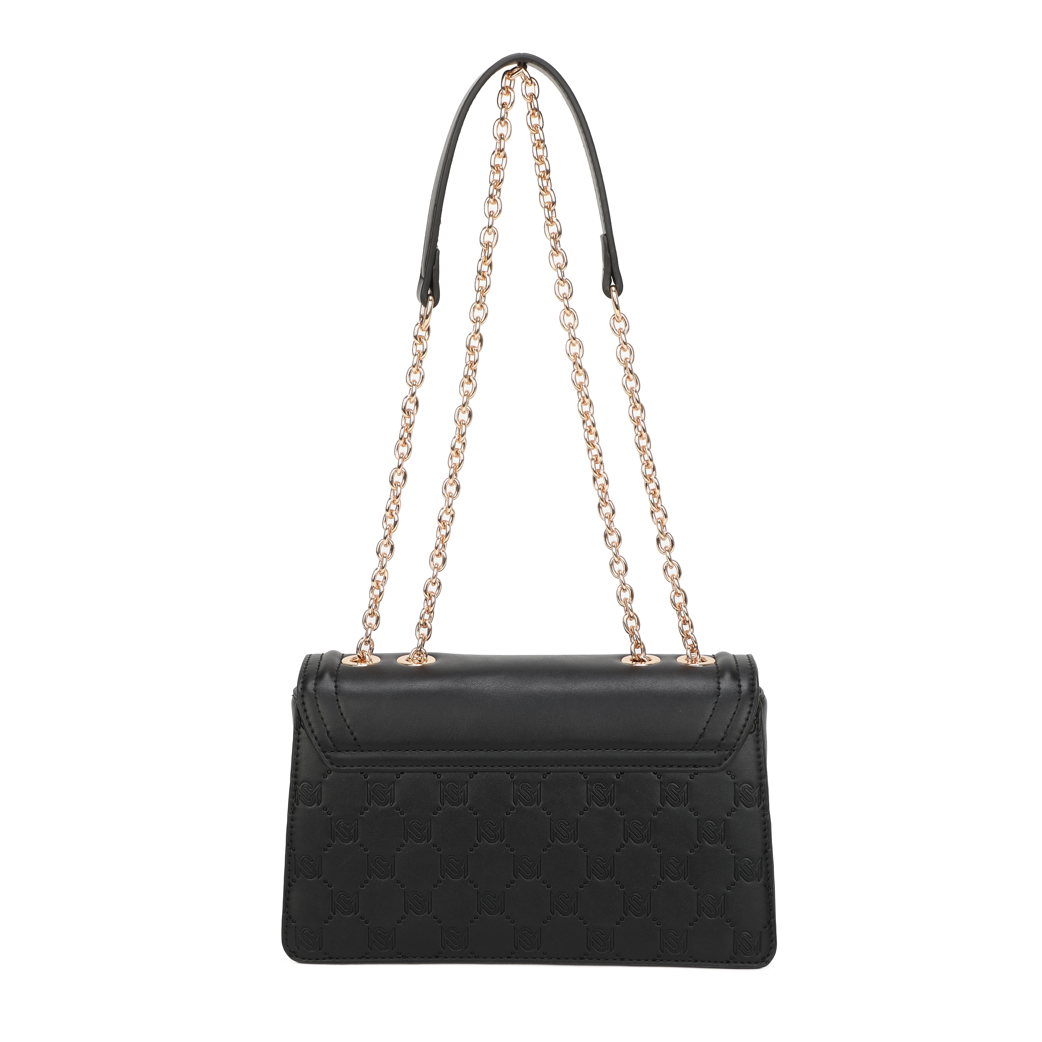 Charmaine Chained Crossbody Bag - Black