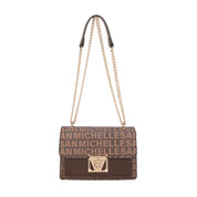 Alexa Chained Crossbody Bag -Coffee