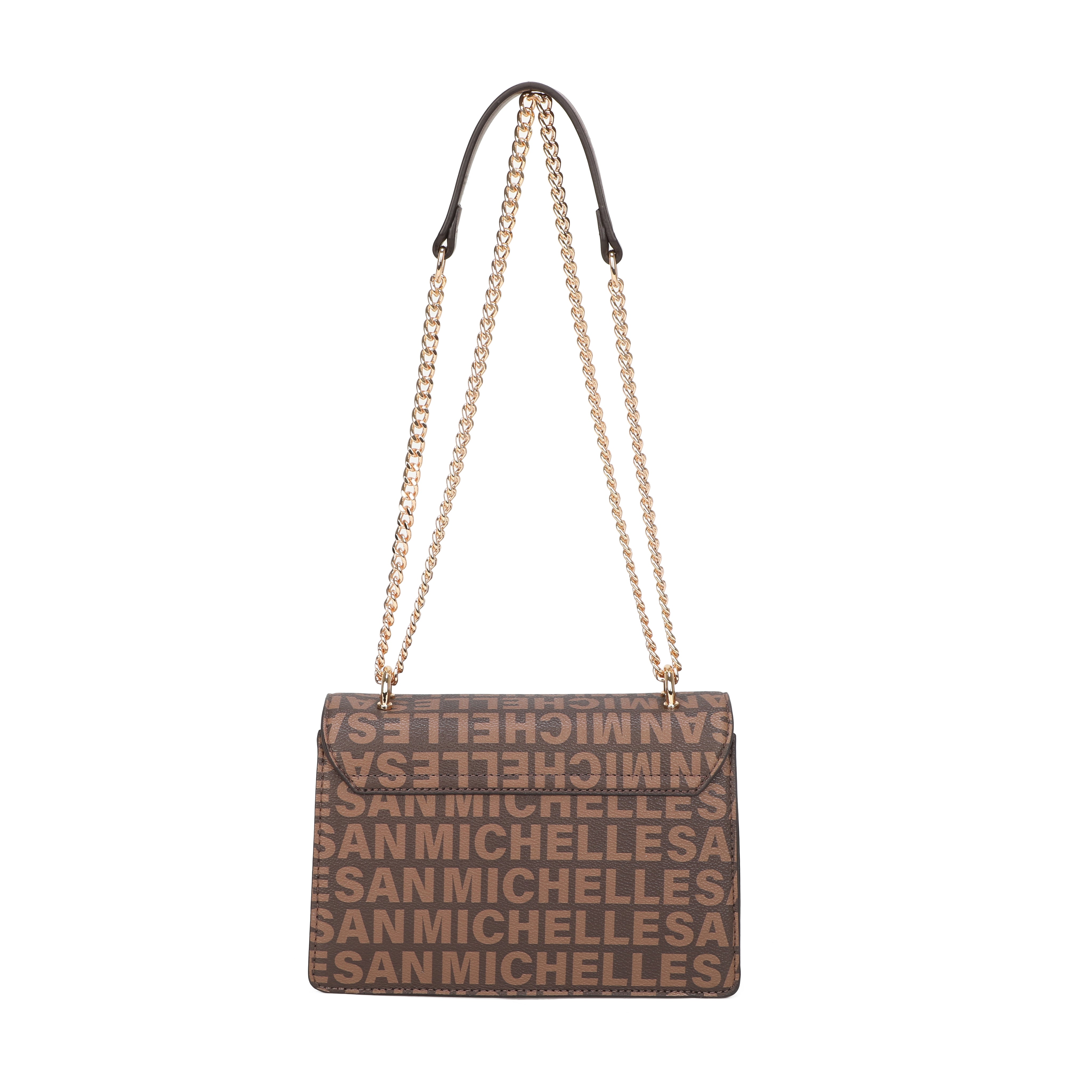 Alexa Chained Crossbody Bag -Coffee