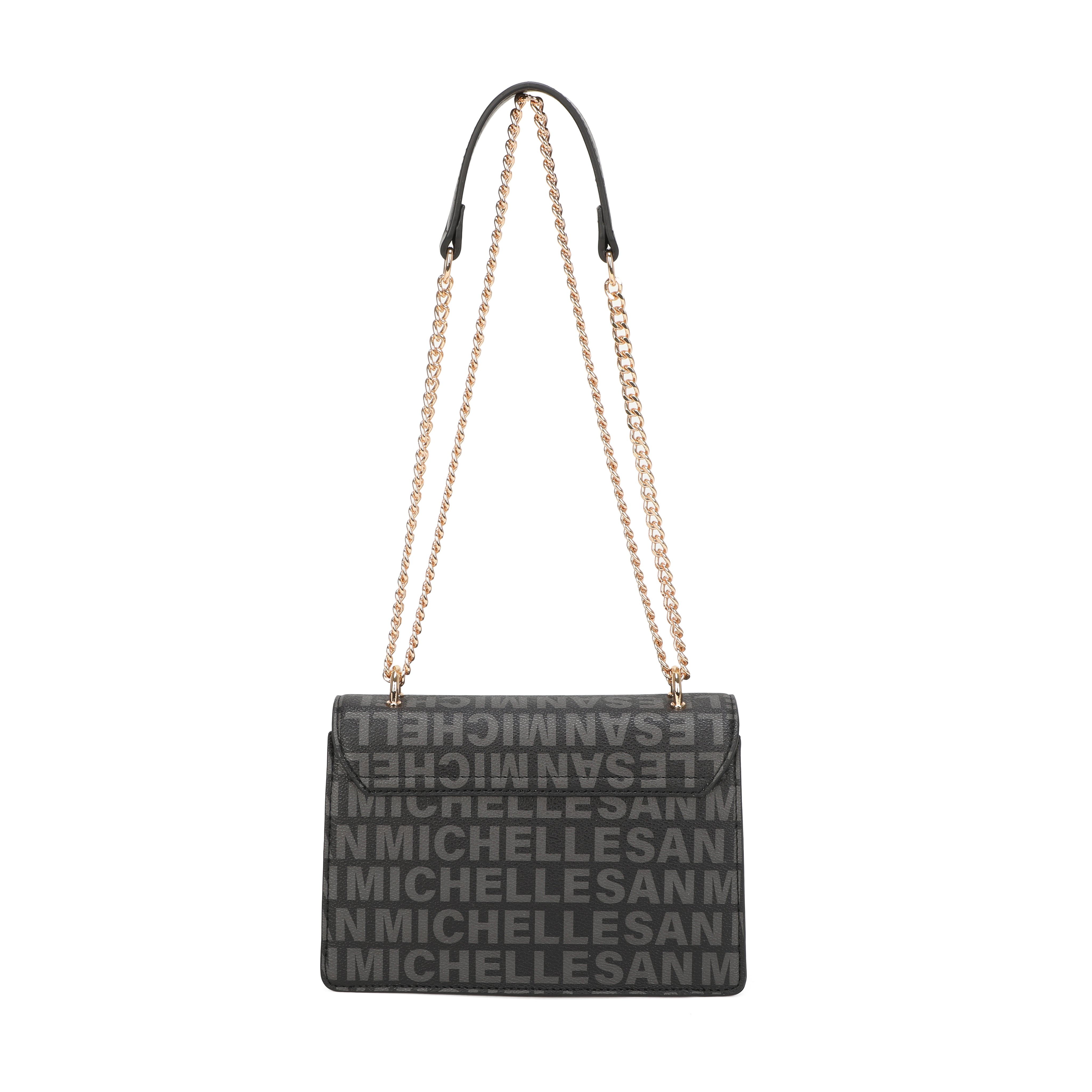 Alexa Chained Crossbody Bag - Black