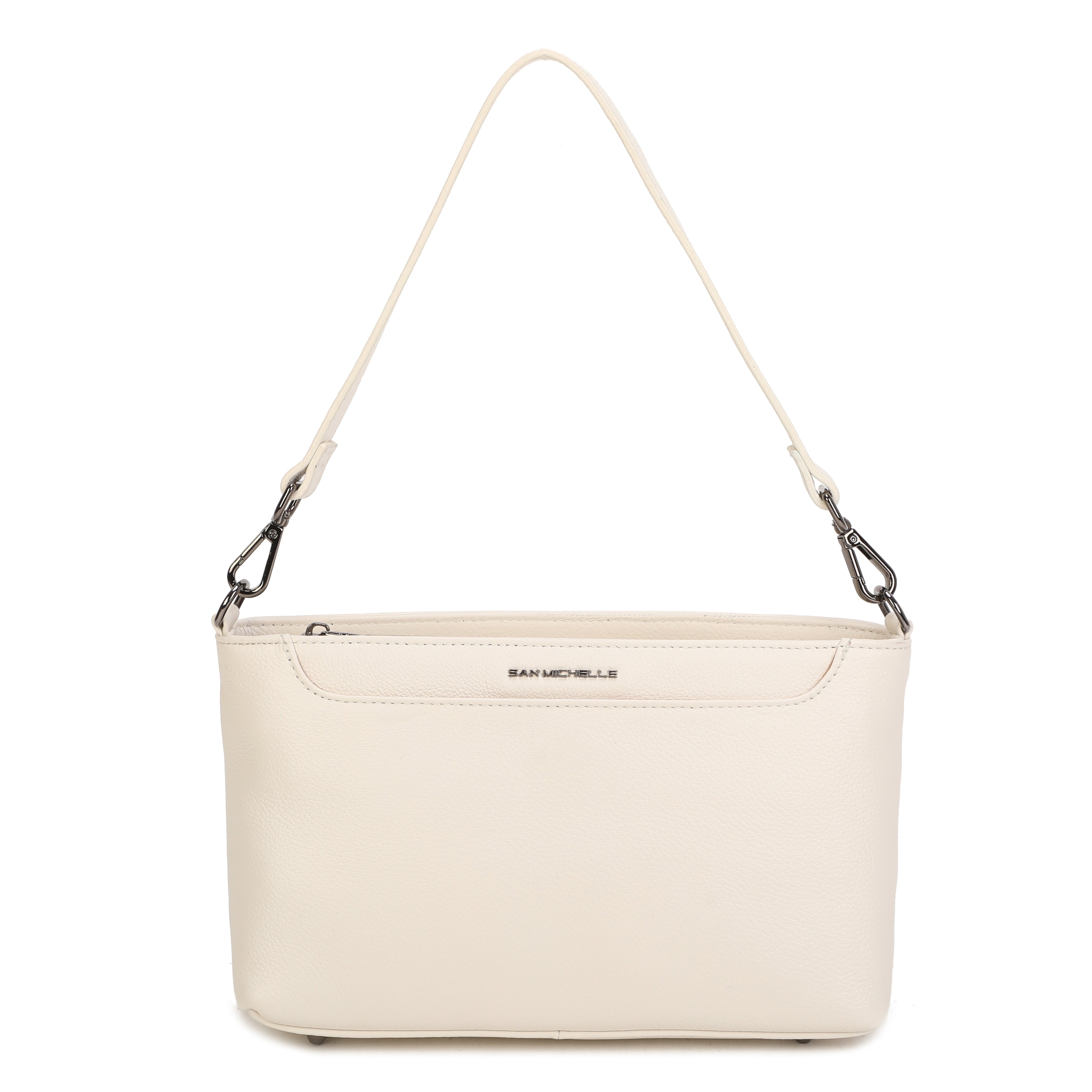 Cynthia Leather Crossbody Bag - Beige