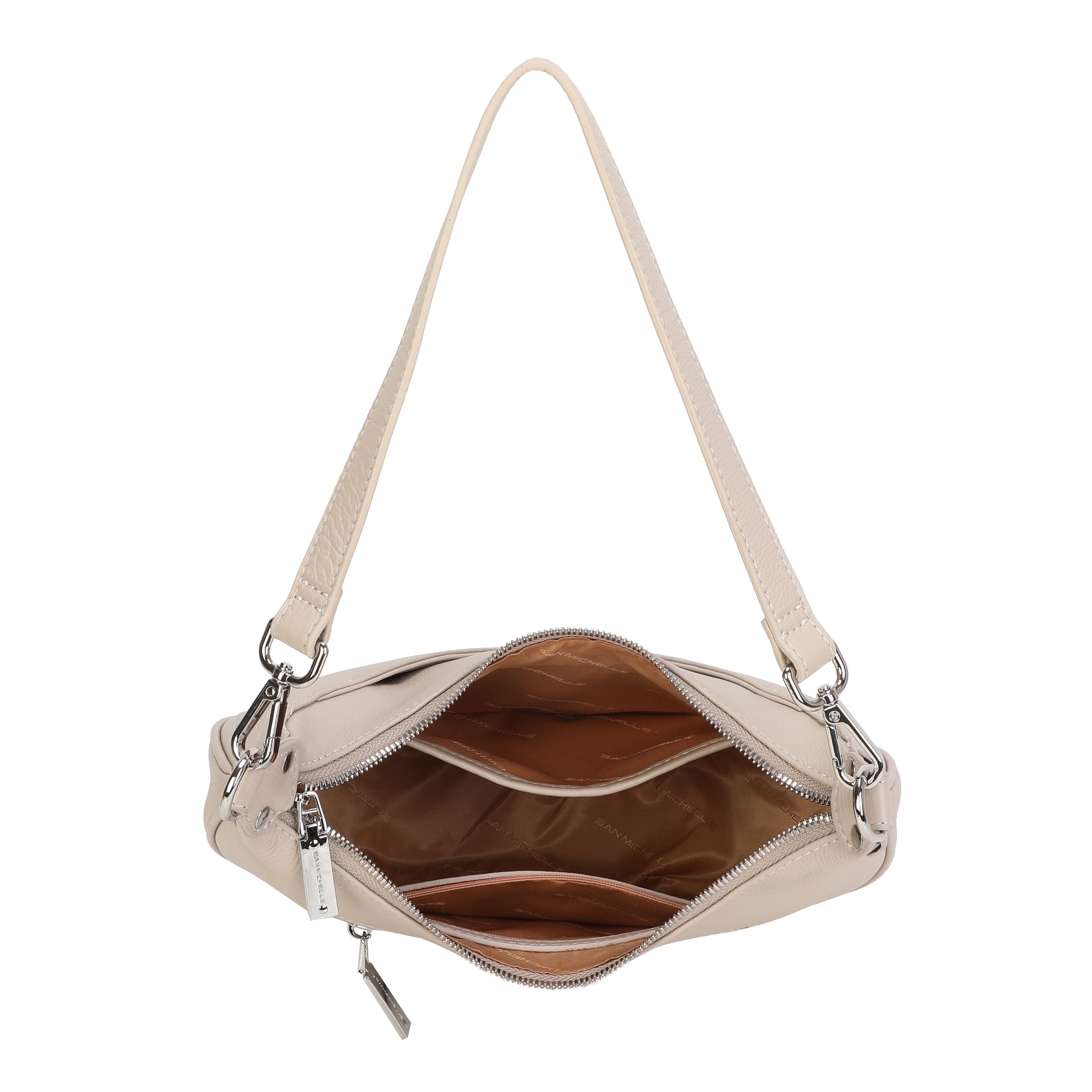 Laura Leather Crossbody Bag - Oat