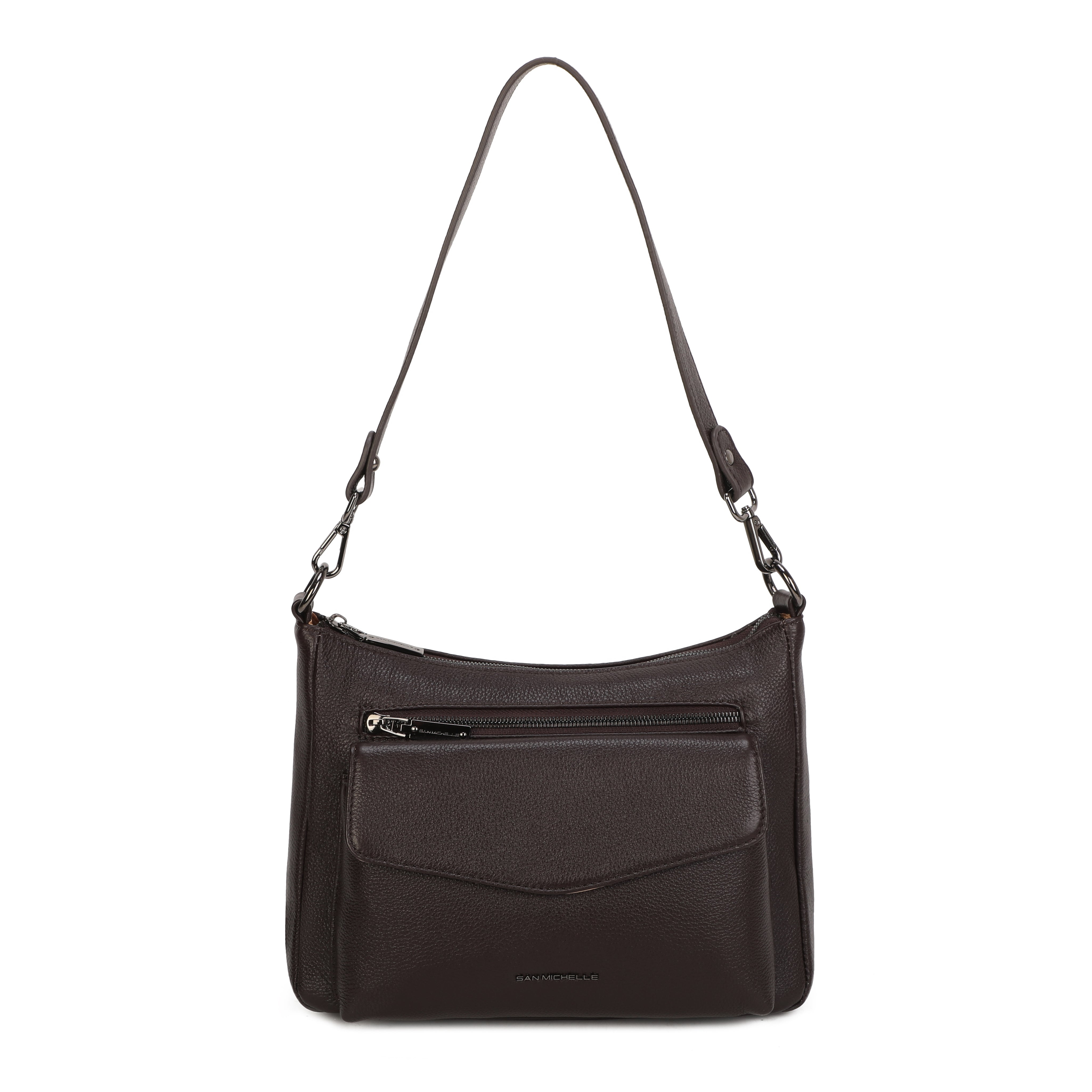 Beth Leather Shoulder Bag - Coffee
