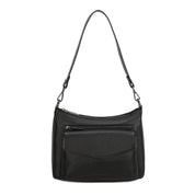 Beth Leather Shoulder Bag - Black