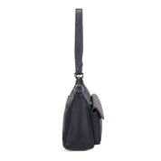 Beth Leather Shoulder Bag - Navy