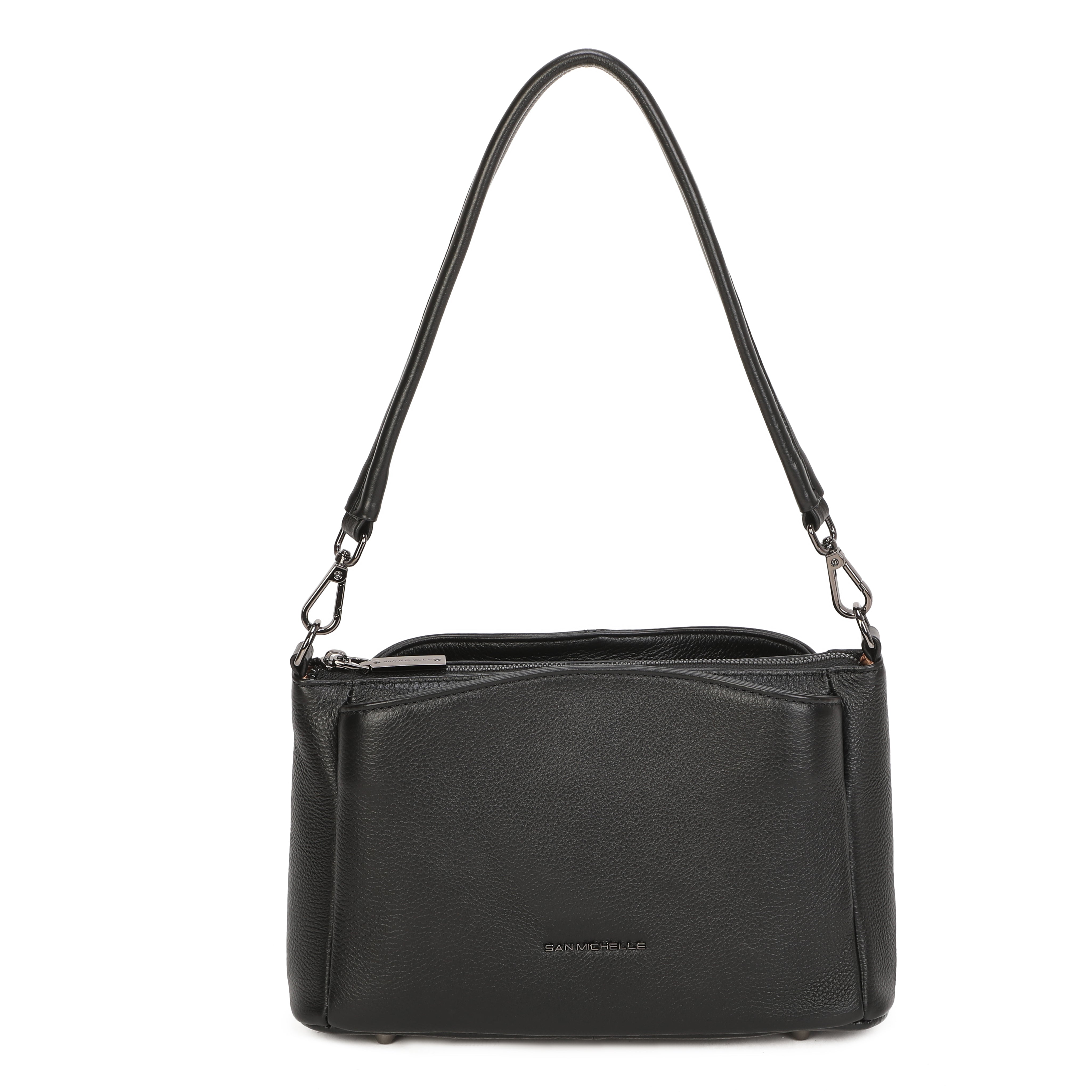 Stella Leather Shoulder Bag - Black