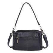 Stella Leather Shoulder Bag - Navy Blue