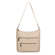 Mitch Leather Shoulder Bag - Beige