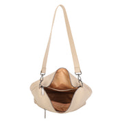 Mitch Leather Shoulder Bag - Beige