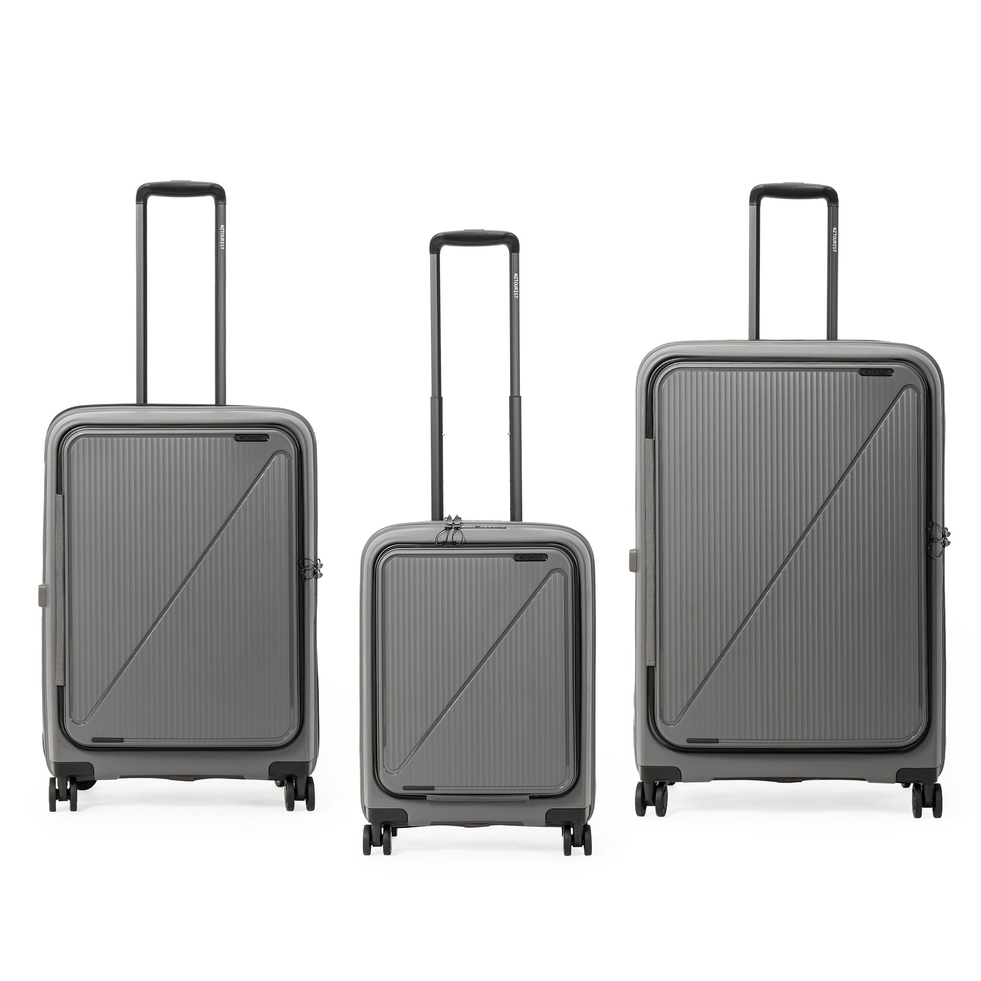 NZTourist Primo Dual Open 77cm Suitcase - Grey