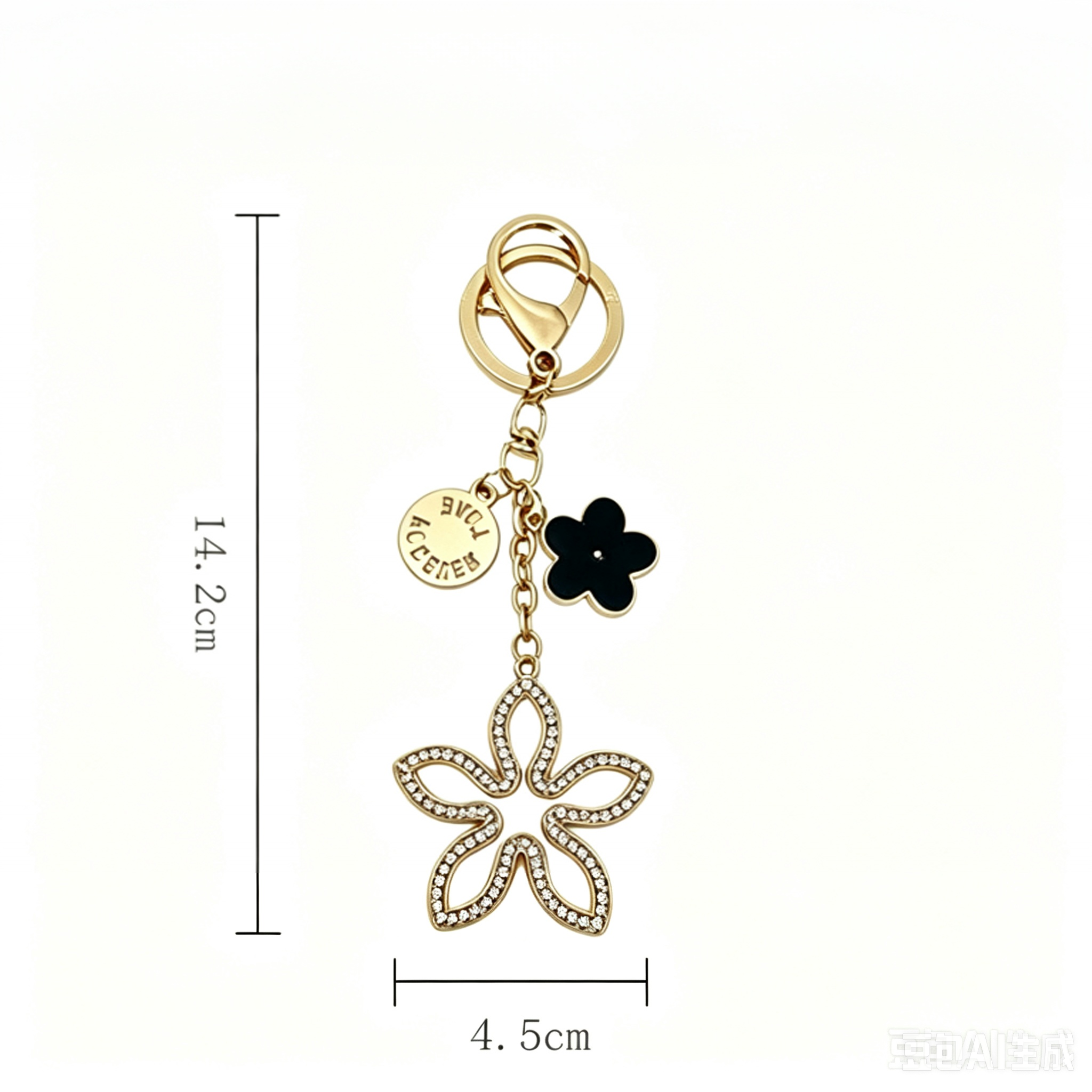 Flora Bag Charm - Black