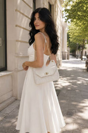 Claire Tweed Shoulder Bag - Beige