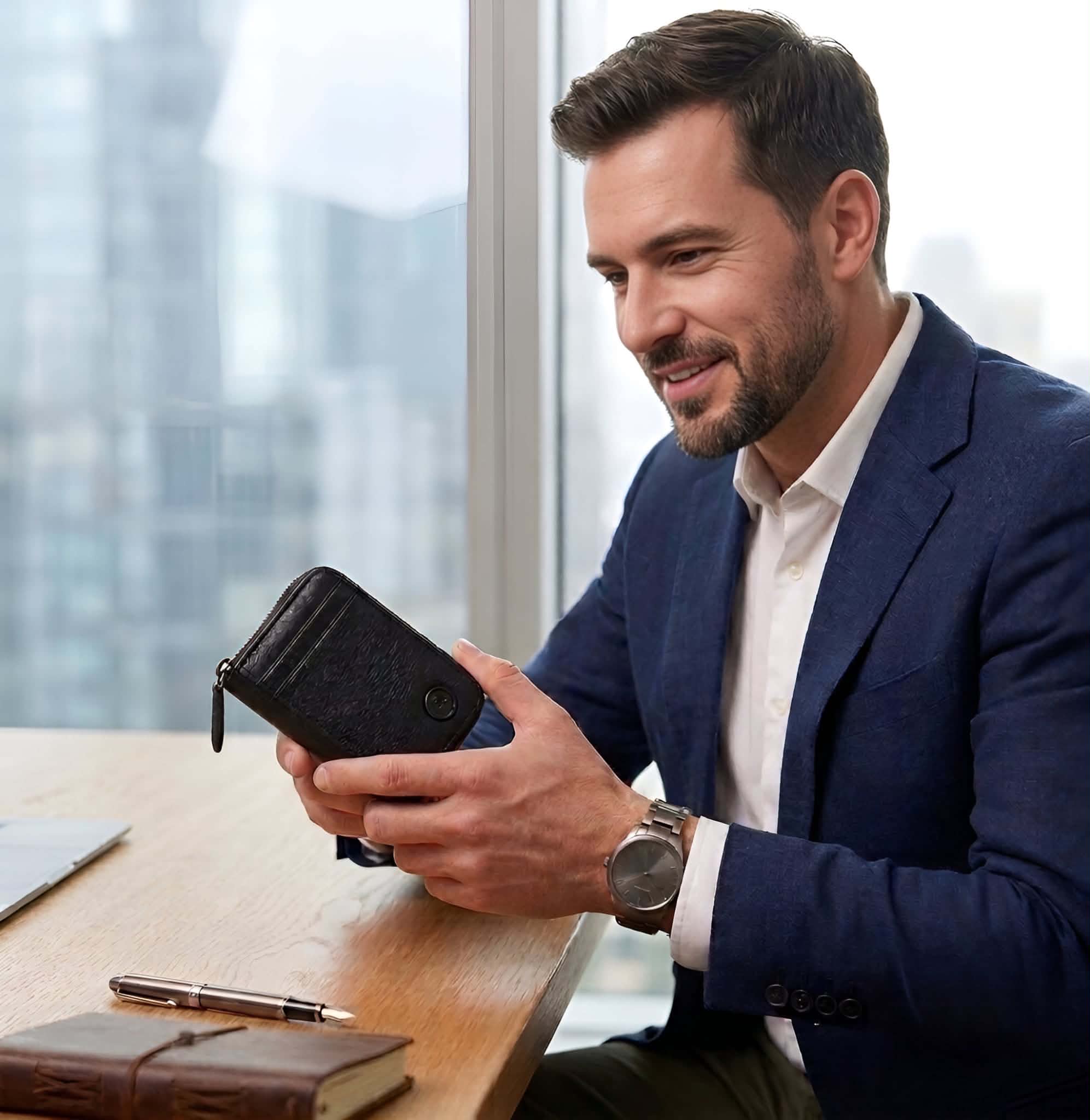 Rowan Leather Card Wallet - Black