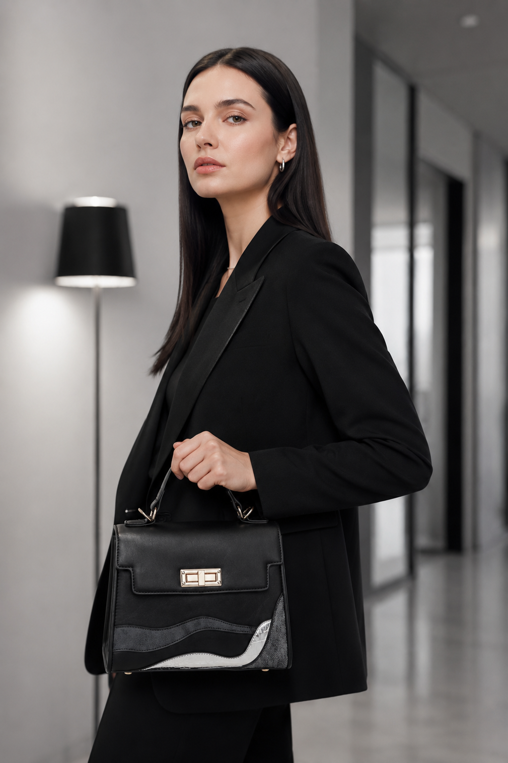 Amelie Top Handle Bag - Black
