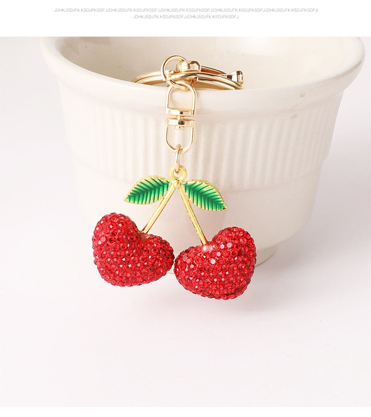 Crystal Cherry Bag Charm
