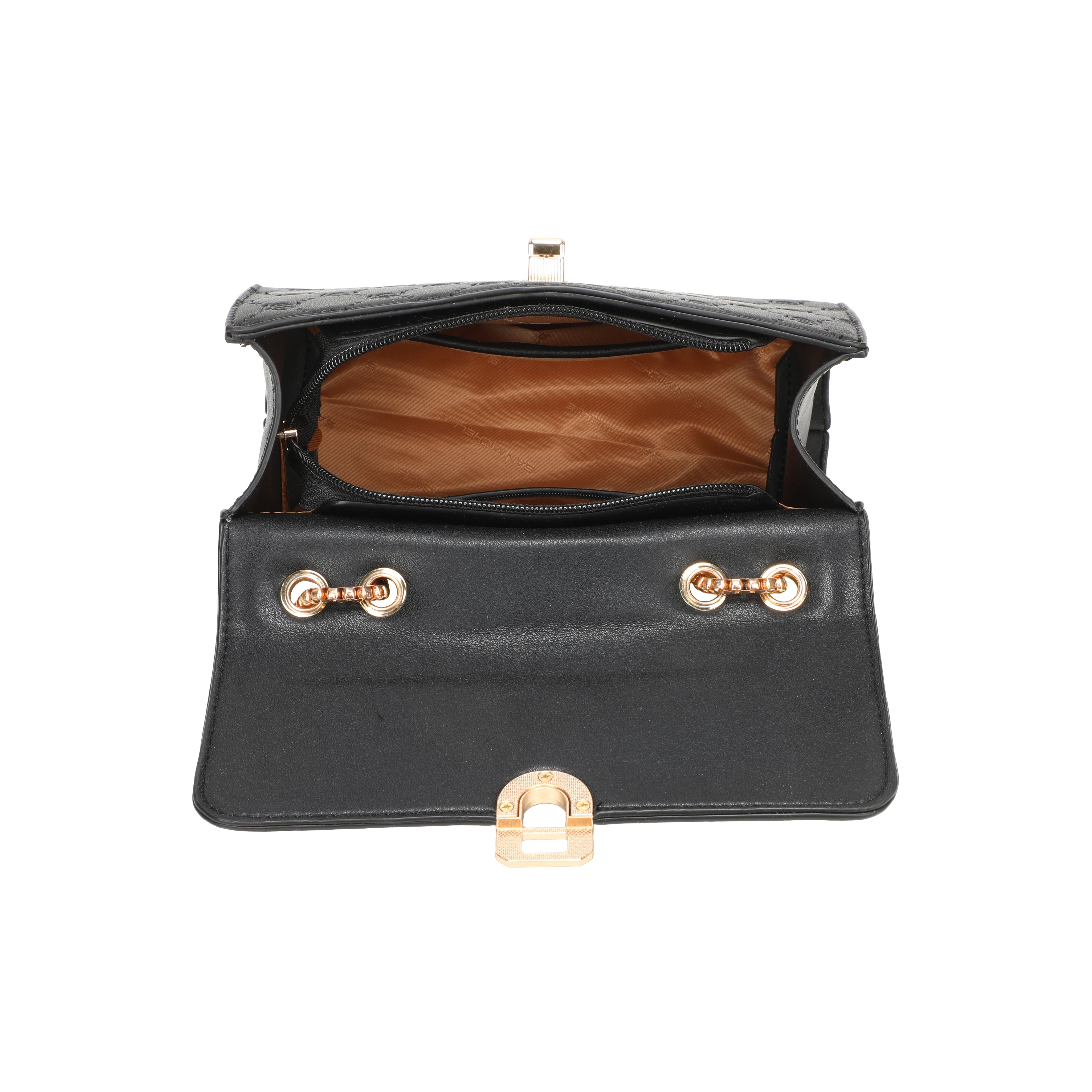 Kendra Chained Crossbody Bag - Black