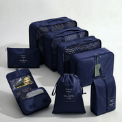 8-Piece Travel Organizers with Toiletry Bag - Navy
