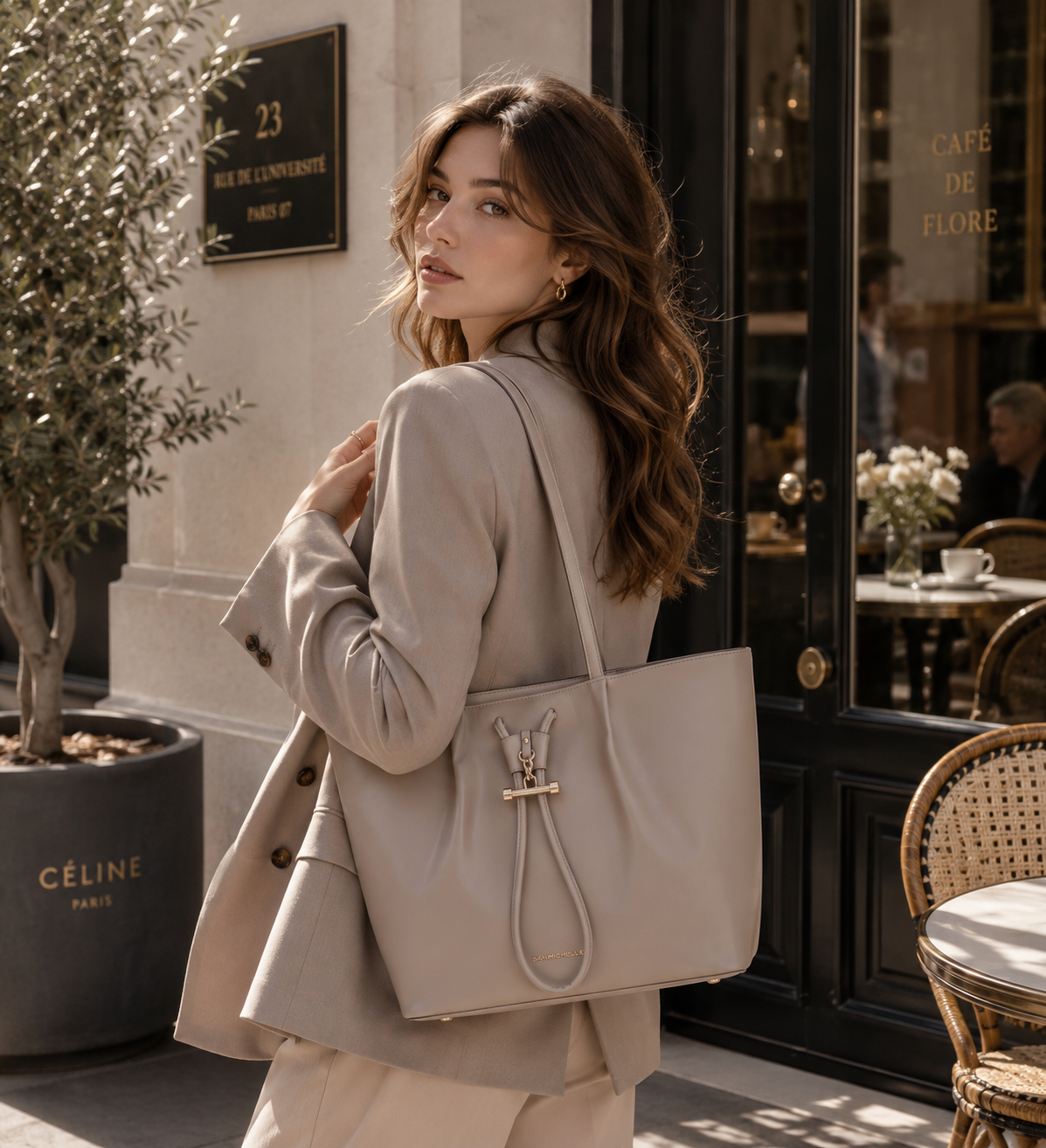 Edna Tote Bag - Taupe