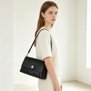 Clara Leather Crossbody Bag - Black