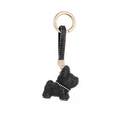 Crystal Dog Bag Charm - Black