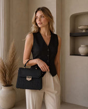 Carey Top Handle Bag - Black