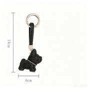 Crystal Dog Bag Charm - Black
