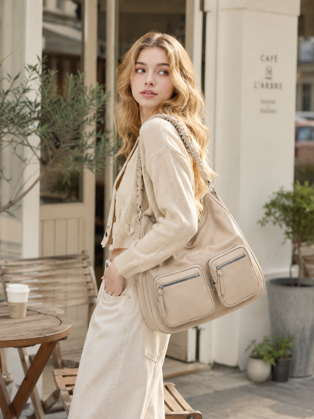 Audrey Hobo Bag - Camel