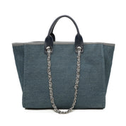 Sasha Canvas Tote Bag - Denim Blue