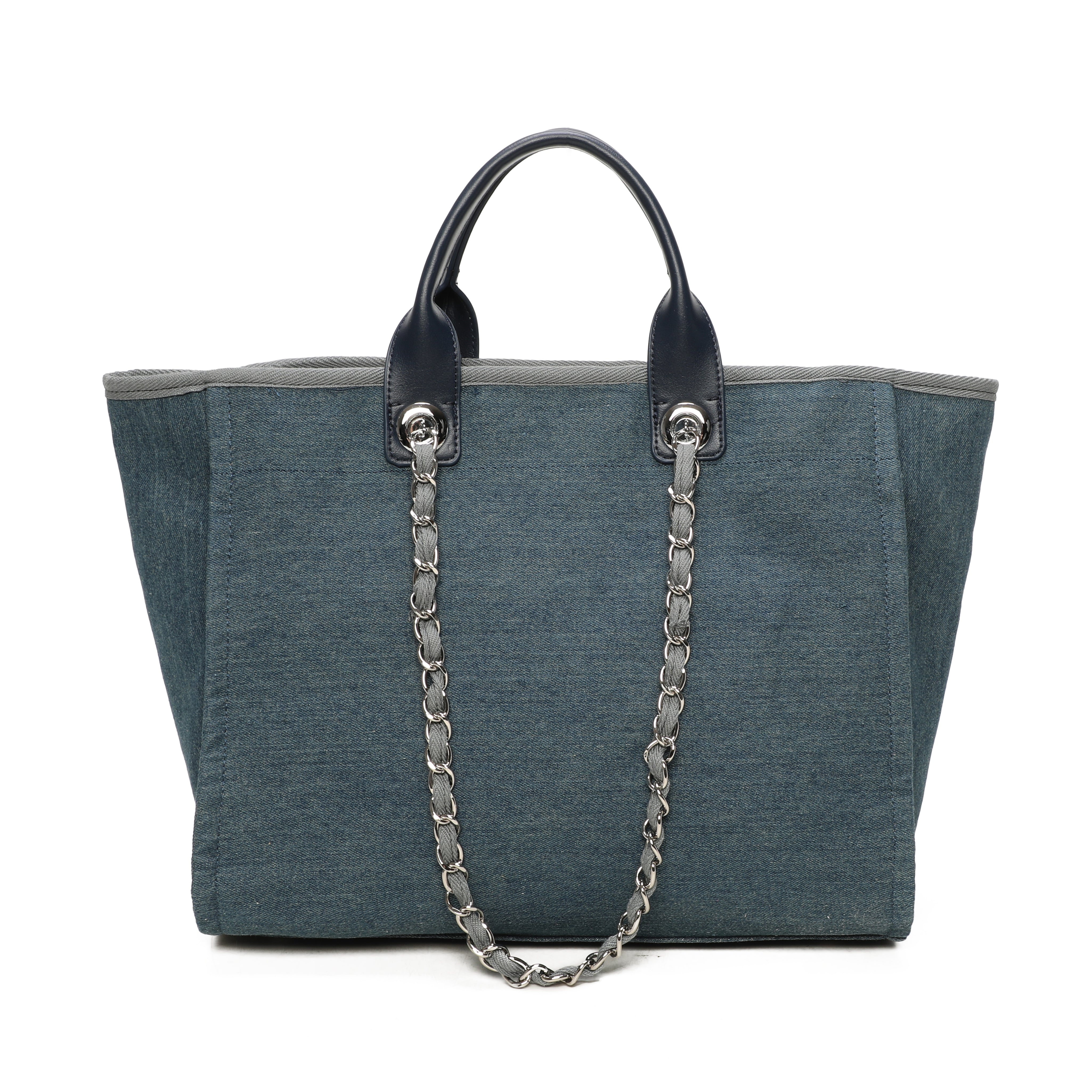 Sasha Canvas Tote Bag - Denim Blue