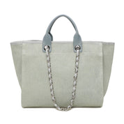 Sasha Canvas Tote Bag - Light Blue