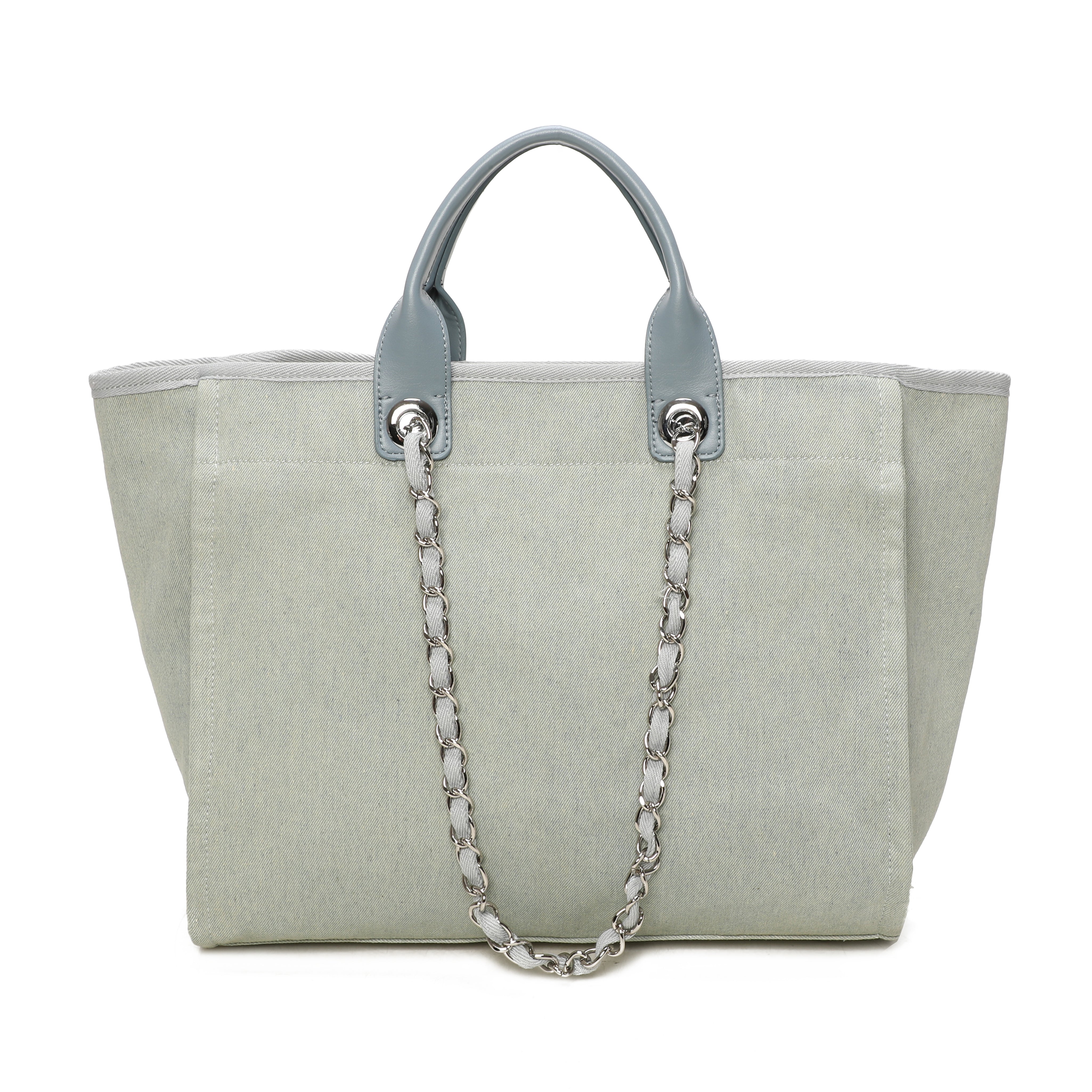 Sasha Canvas Tote Bag - Light Blue