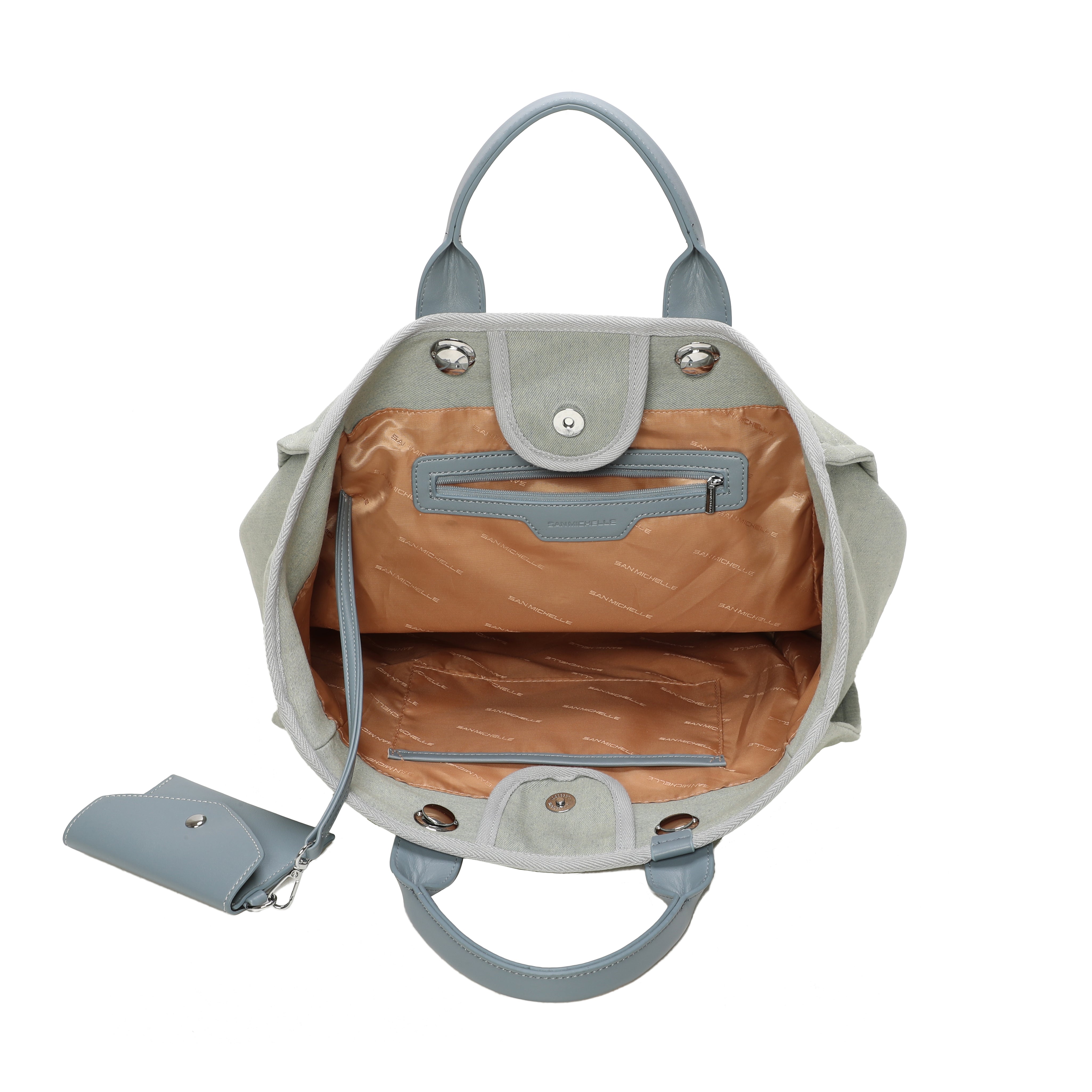 Sasha Canvas Tote Bag - Light Blue