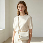 Carla Leather Crossbody Bag - White