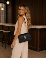 Charmaine Chained Crossbody Bag - Black
