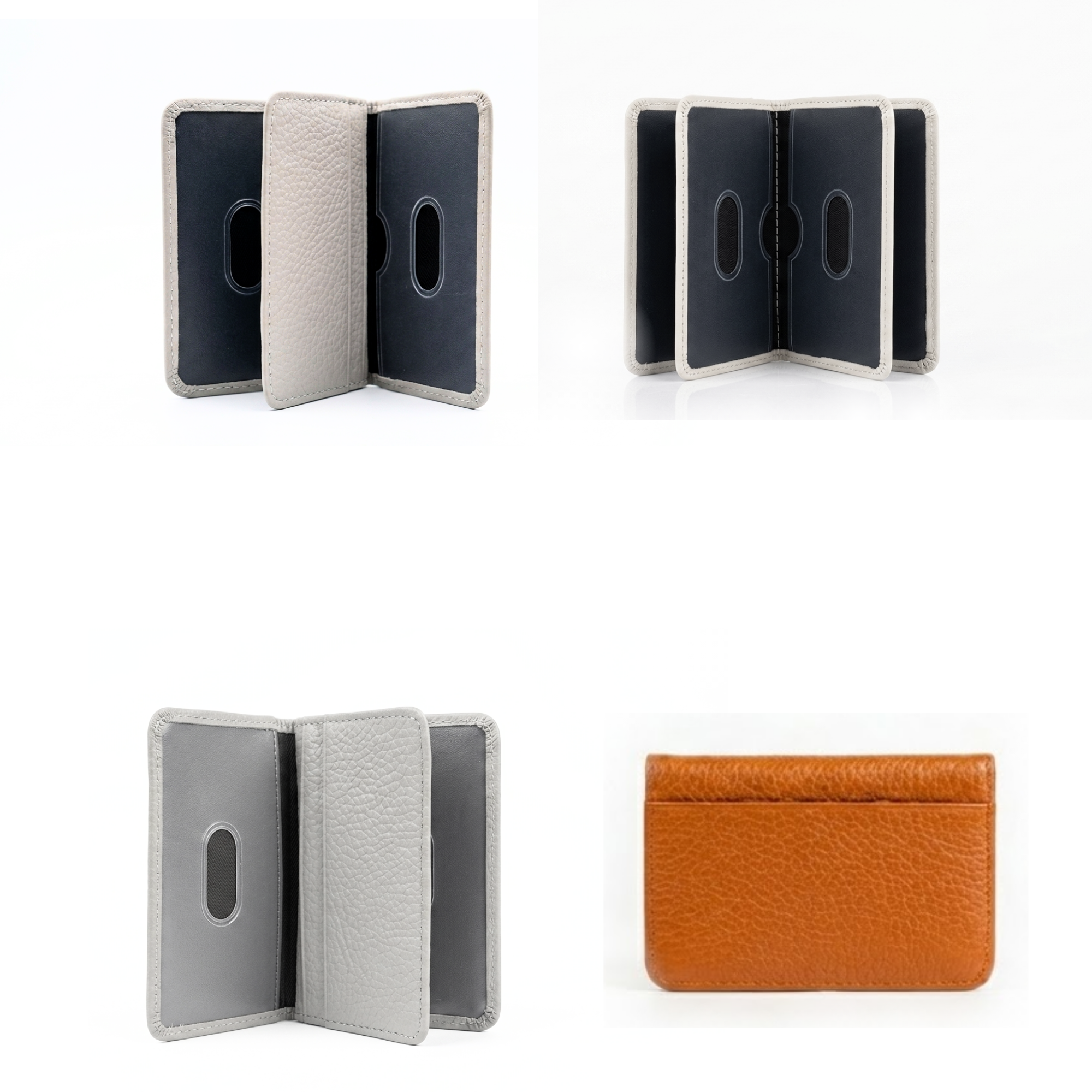 Alvie Leather Card Holder - Beige