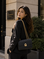 Kendra Chained Crossbody Bag - Black