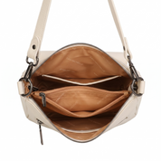 Beth Leather Shoulder Bag - Beige
