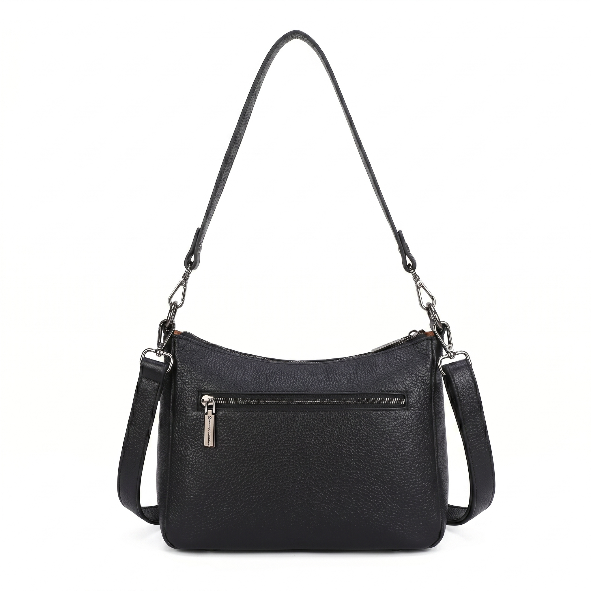 Beth Leather Shoulder Bag - Black
